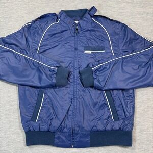 Repage Jacket Men Medium Blue Vintage Bomber Full Zip Windbreaker Casual 90s